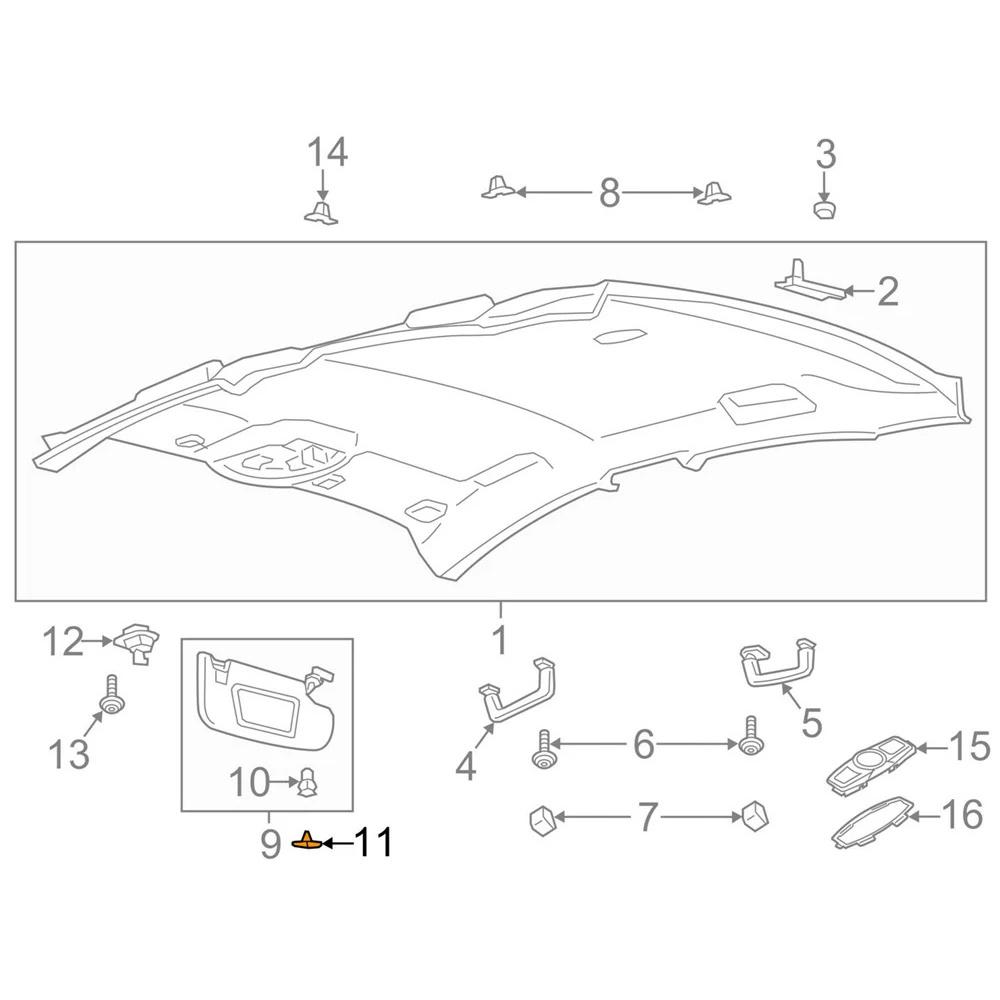 Замена клипсы козырька от солнца DS7Z-4273-AA для Ford Fusion MKZ Edge 2013-2016