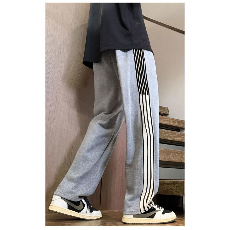 Летняя академия Ветер Ледяной шелк Длинные брюки Прямые Повседневные Красивые Тонкие Спортивные брюки Большой размер Слипер