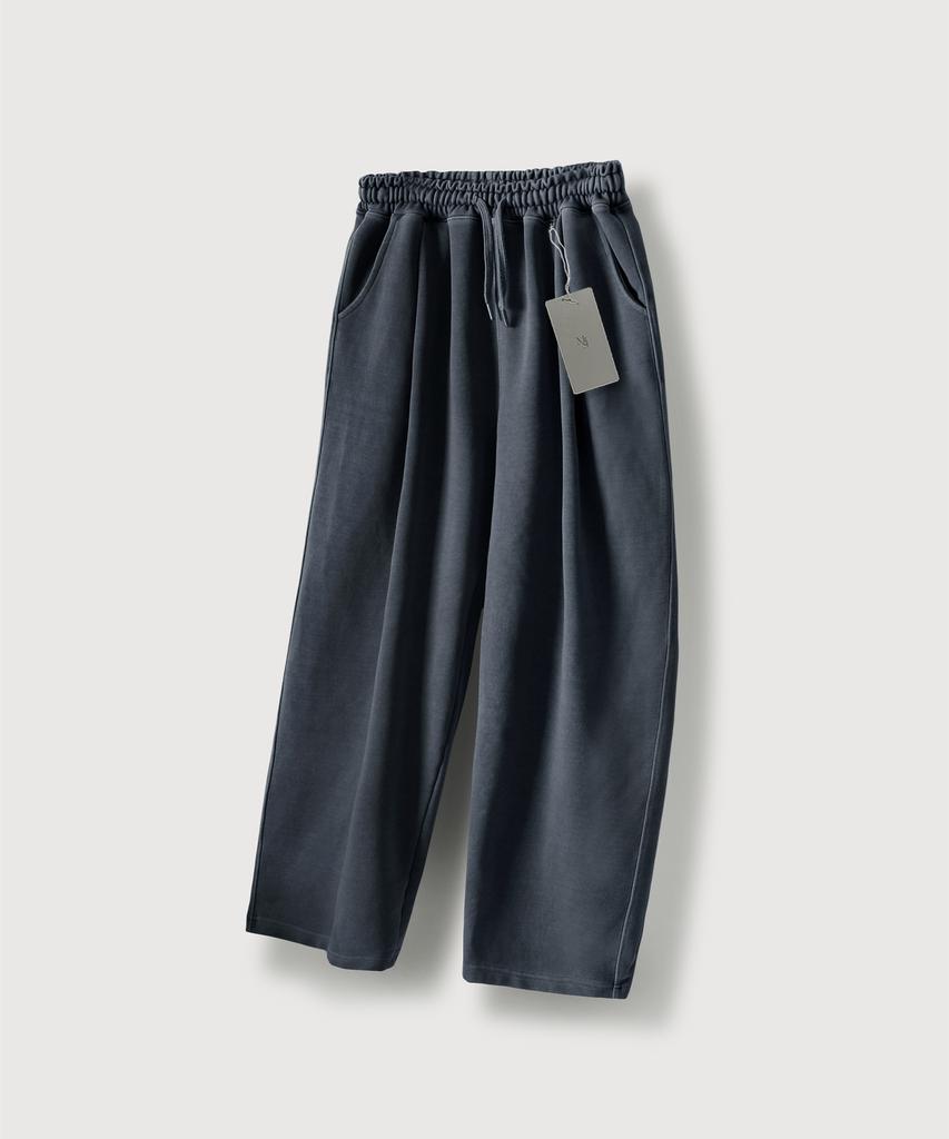 MOOD INSIDE Pigment One-Pleat Sweat Wide Pants_Navy