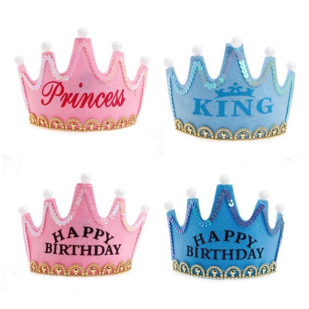 New Prince Princess Party Supplies LED Light Birthday Hat Crown Hair Band