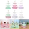 Metal Rod Fruit Plate Dessert Stand with Multiple Layers Detachable Afternoon Tea Stands 3 Tiers Cake Display Racks