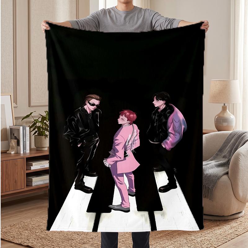 BIGBANG Soft Warm Flannel Blankets Comfortable Blanket for Home Decoration Gifting