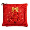 Soft Skin Friendly Cushion Covers Christmas Plush Pillowcase, 3D Embroidered Design Throw Pillow Festive Home Accents for Holiday Cover, Decorative