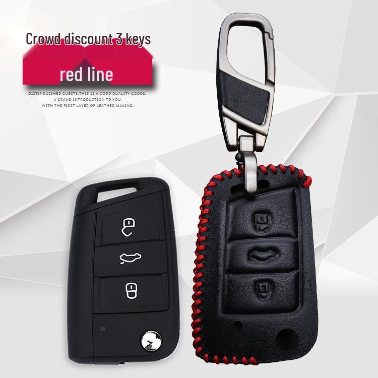 Ключница из натуральной кожи ручной работы для Skoda Octavia и VW Golf 7