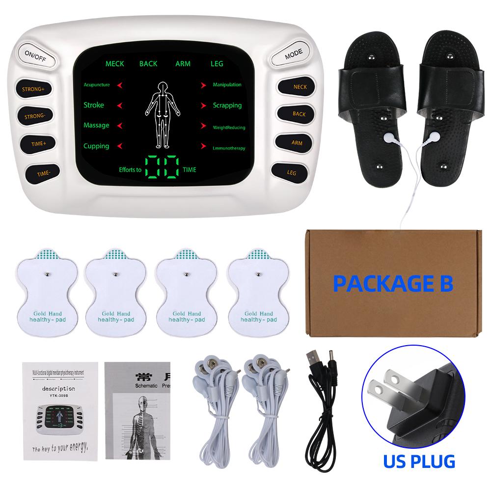 EMS Machine Electric Physiotherapy Tens Body Electrical 8 Pads Muscle Stimulator Pulse Acupuncture Back Neck Slipper Massage