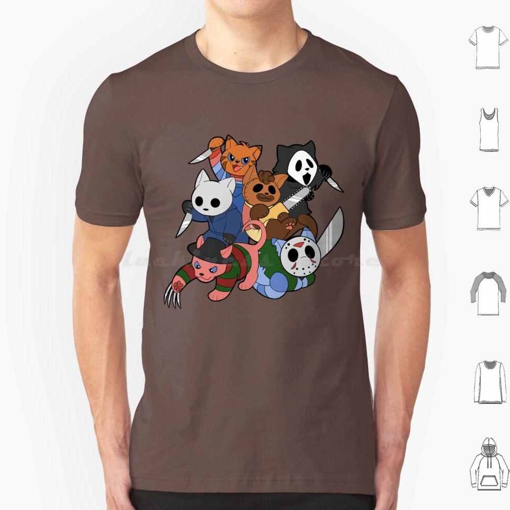 Slasher Kitties Group Of 6 T Shirt Cotton Men Women DIY Print Slashers Slasher Movies Horror Horror Movies Scary Movies