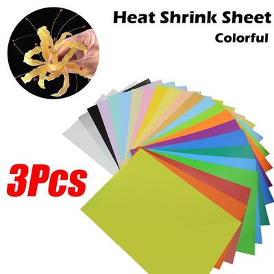 3 шт. Сделай сам Цветной термоусадочный лист Усадочная пленка для рукоделия Бумага для изготовления принадлежностей ручной работы Украшение для вечеринки