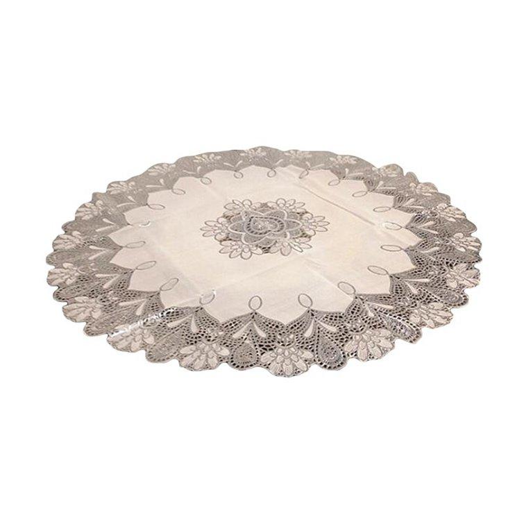 Home Decoration Round Tablecloth Oil-proof Anti-scald Tea Tablecloth Temperament Carved Hollow Decorative Tablecloth