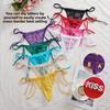 Ladies Spring and Summer Sexy Transparent Lace Binding Thong Underwear