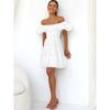 Atmosphere French Fairy Embroidered Elastic Slim White Dress
