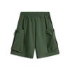 Li Ning Серия Спортивный Стиль Однотонные Шорты Спортивные Дышащие Универсальные Прямого Кроя Со Средней Посадкой Мужские шорты Темно-Дикий-Зеленый AKSV289-5