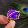 Фиолетовый мистический топаз Ручная работа Медная проволока Обертка Ювелирное кольцо Размер 8 D7K79