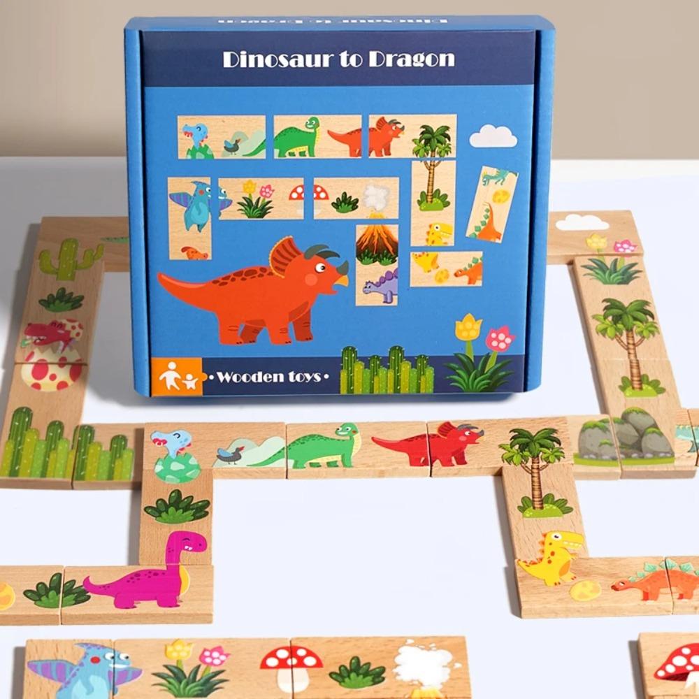 Kids Wooden Jigsaw Puzzles Cartoon Animal Pattern Montessori Educational Toys Children's Brain Training Game