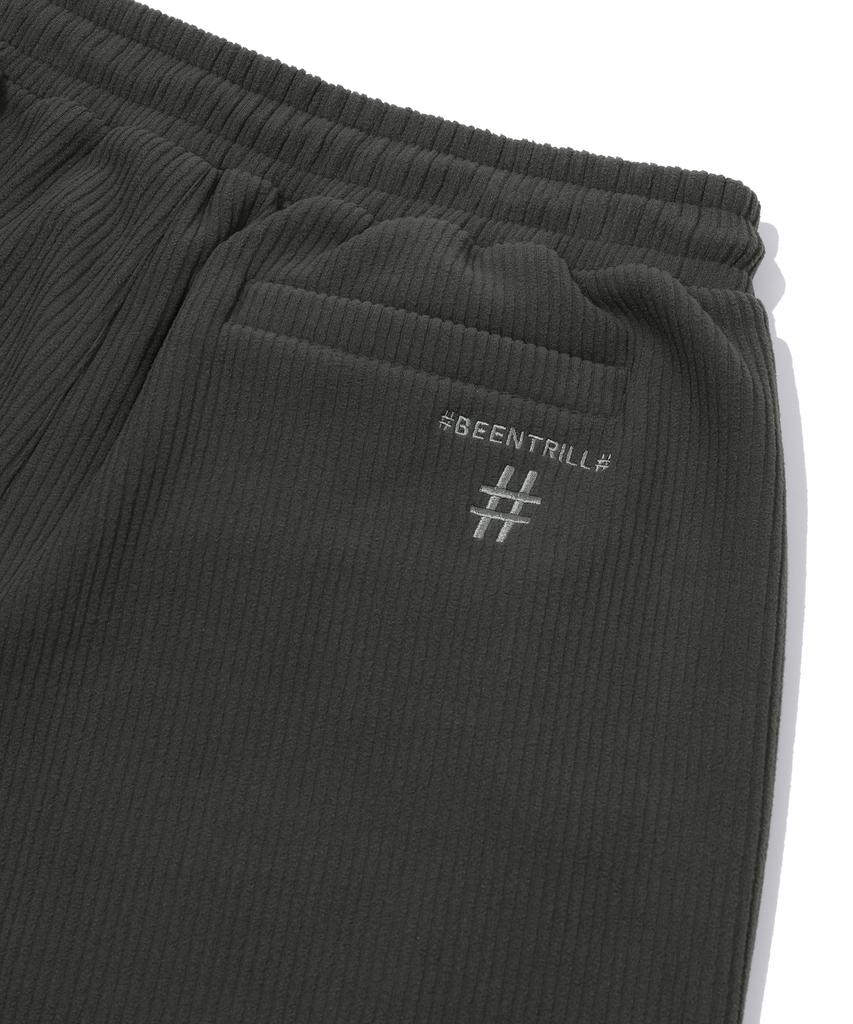 BEENTRILL Corduroy Fleece Sweatpants (Charcoal)