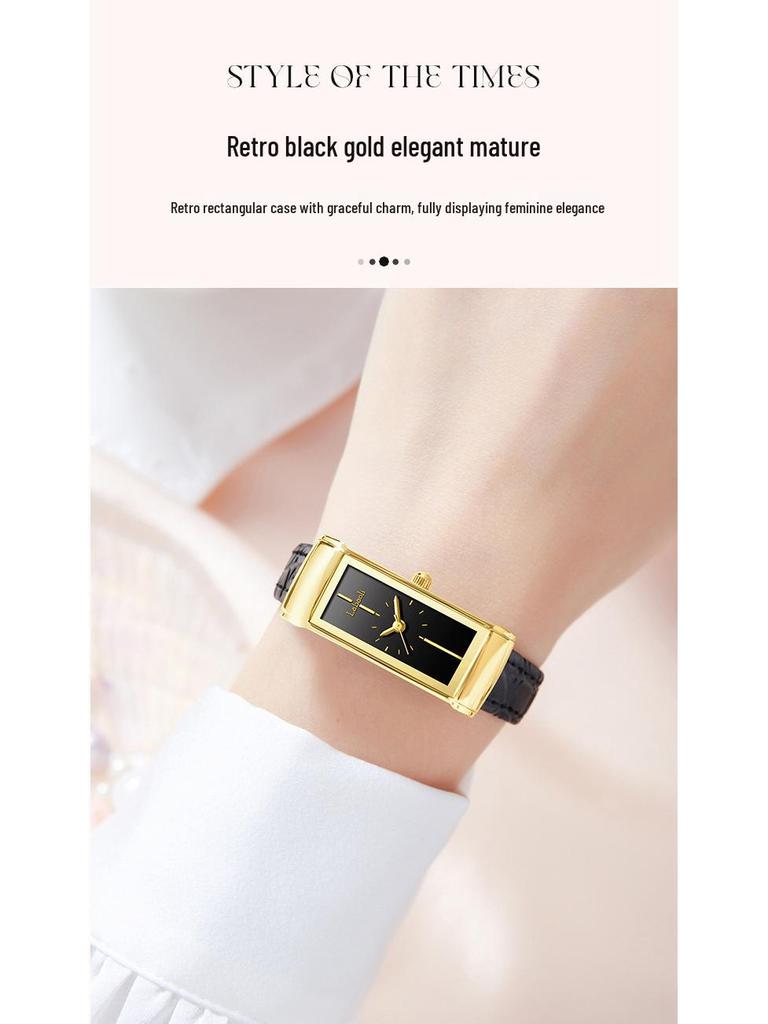 Женские квадратные кварцевые часы в стиле ретро Laboli с кожаным ремешком