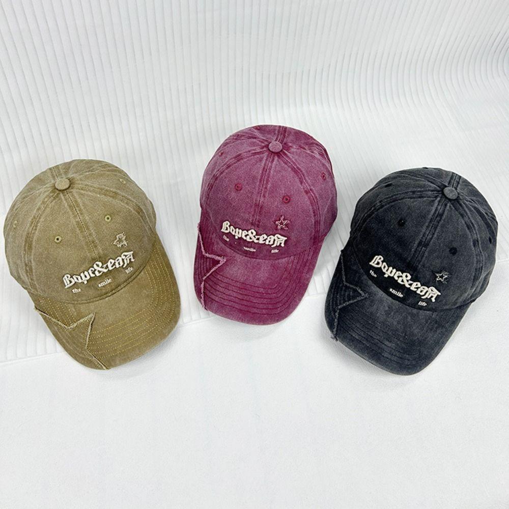 Бейсболка с вышитыми буквами, регулируемая кепка со звездой, бейсболка из выстиранного денима для подростков