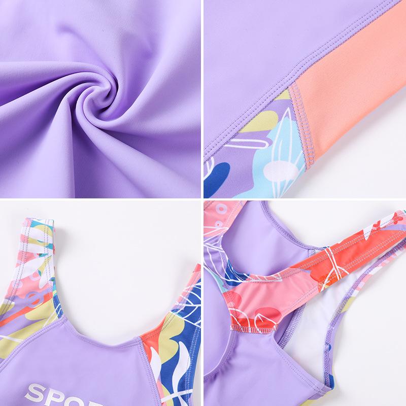 6-12 лет Детские купальные костюмы для девочек Профессиональные плоские цельные быстросохнущие тренировочные купальники для девочек