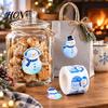 Winter Theme Party Supplies 500PCS Shiny Snowman Stickers, Waterproof Self Adhesive Labels, Round Kids School Holiday Crafts Decorative Packaging