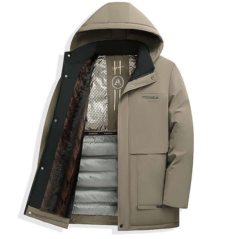 Мужская зимняя куртка с капюшоном — теплое, ветрозащитное и толстое пальто на флисовой подкладке с карманами