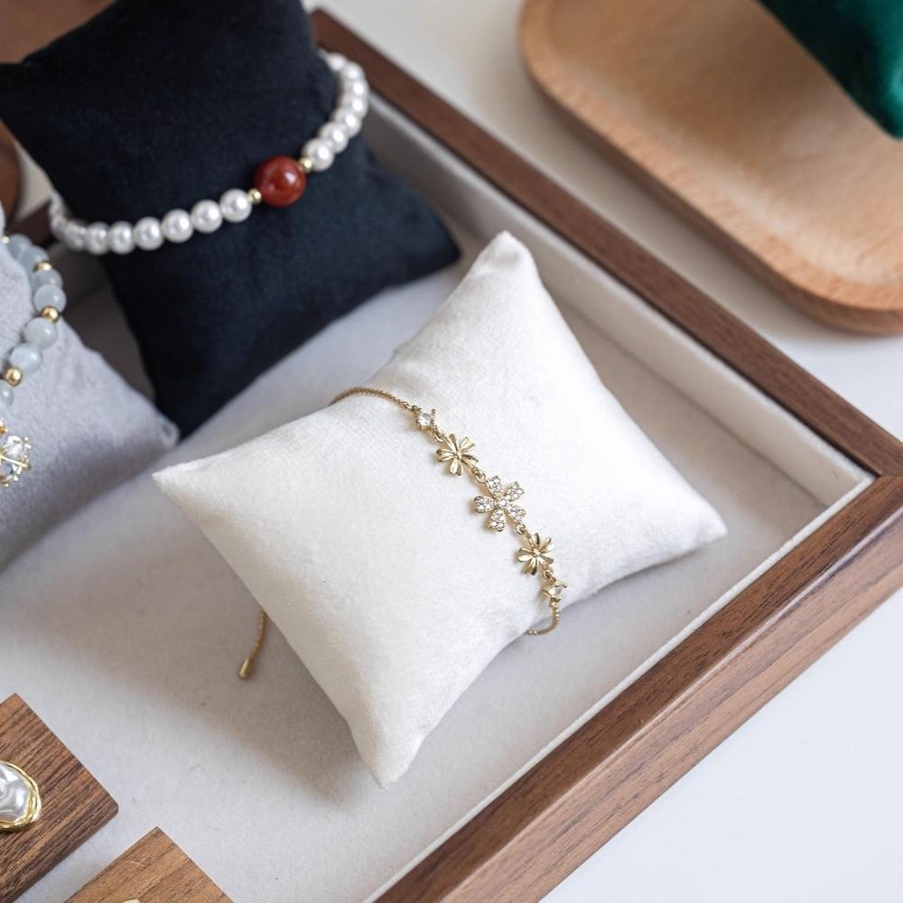 Velvet/leather Jewelry Pillow Stand Small Pillow Prop Watch Bracelet Bangle Cushion Holder Gifts Display Organizer Pillow