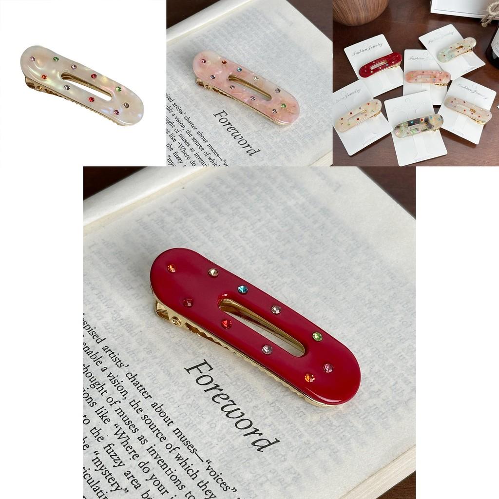 Стильная овальная заколка для волос с ослепительными стразами, идеально подходящая для повседневных модных аксессуаров