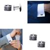 Men Rectangle Cufflinks Brass Alloy Double Striped Tuxedo Shirt Cuff Links Jewelry Accessories for Business Wedding Gift
