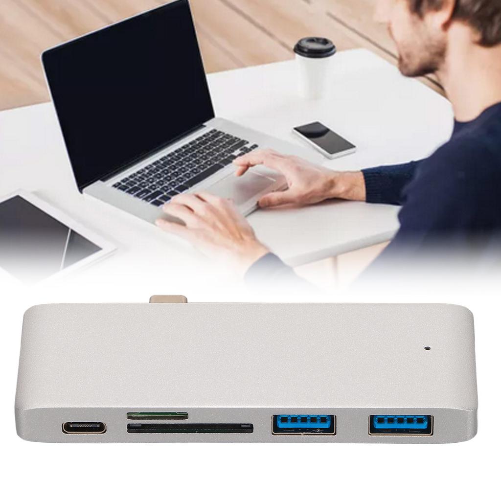 Портативный USB-C хаб 5-в-1 с PD быстрой зарядкой и расширением портов, USB-C адаптер для MacBook, для планшетов