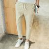 Льняные брюки с девятью точками для студентов мужского пола, корейская версия хлопковых и льняных летних тонких повседневных модных дышащих брюк