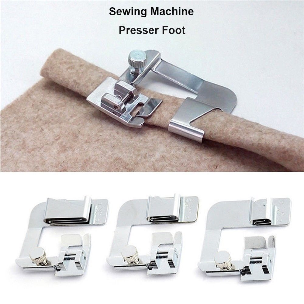 Craft Stainless Steel Sewing Machine Parts Rolled Hem Feet Presser Foot Hemming Cloth Strip