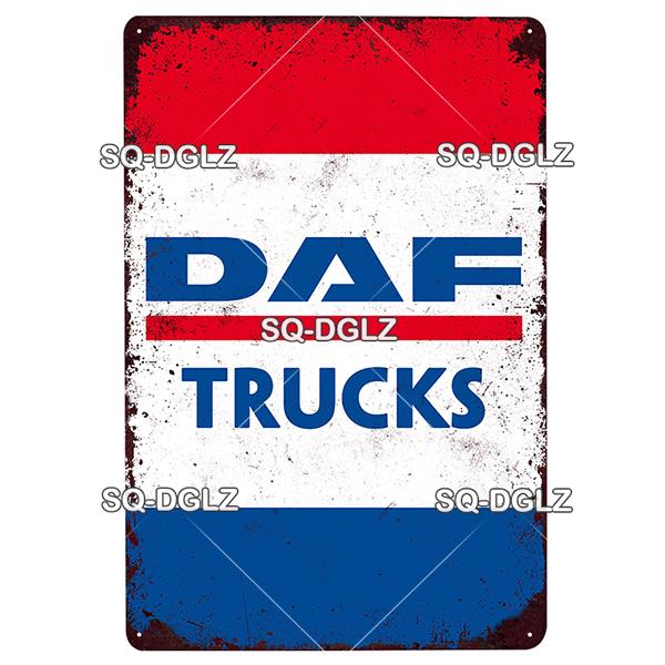 Металлическая табличка DAF Винтажная табличка Грузовик Жестяная табличка Настенный декор Для бара Паба Металлические изделия Ретро Вечеринка Постер Подарок На заказ Оптом