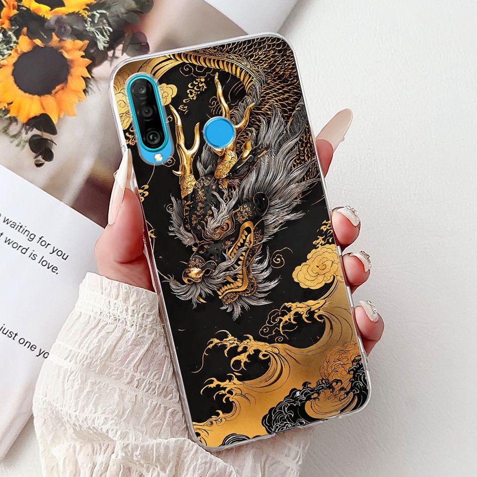 Для Huawei P30 Lite P 30 P30 Pro Крутой Чехол для Телефона с Рисунком Дракона и Тигра Для Huawei P30 P30Pro P30lite Мягкие Силиконовые TPU Чехлы