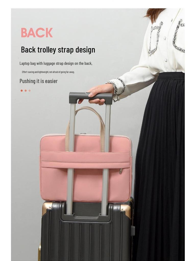 Morandi Lightweight & Fashionable Single-Shoulder Waterproof Laptop Bag, Plush Tote Briefcase for 13/16 Inch Computers