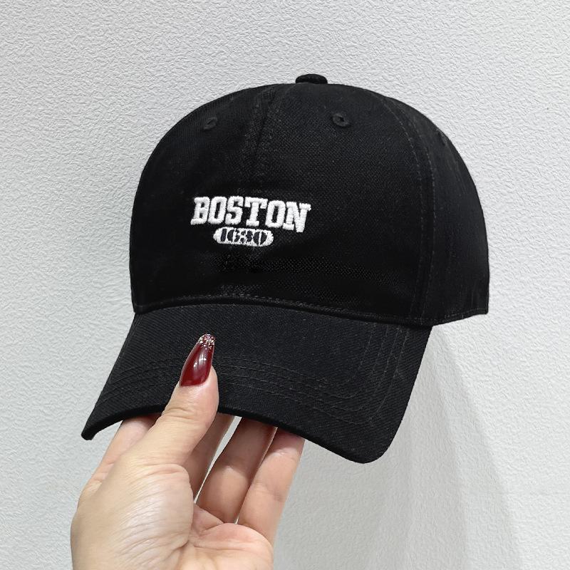 "Autumn Korean Style Embroidered Baseball Cap for Women & Men with Large Head Circumference"