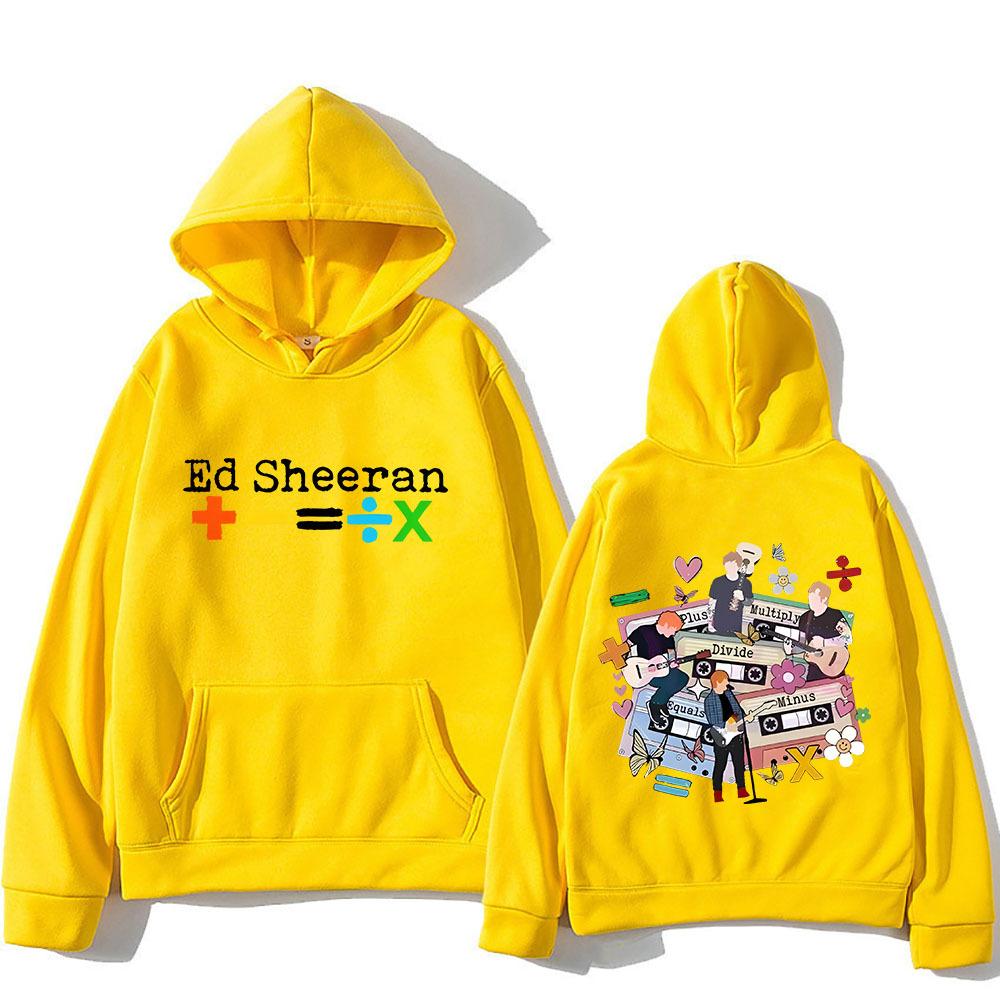 Худи Ed Sheeran Tour с двусторонней печатью в стиле ретро-хип-принт, мужская флисовая толстовка, винтажное худи для мужчин