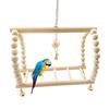 Fashion Wooden Color Creative Parrot Swing Suspension Stair Parrot Toy