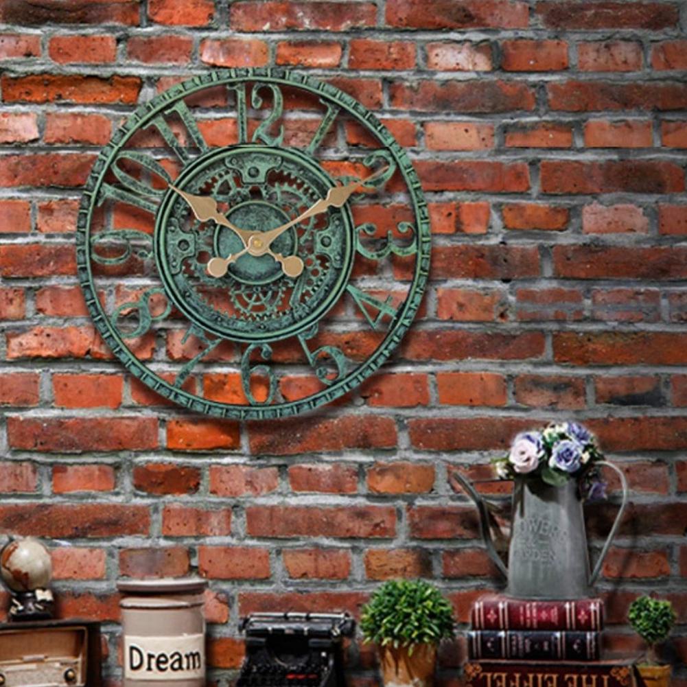 12 Inch Vintage/Retro Wall Clock Garden IP44 Waterproof Decorative Wall Clocks Battery Operated Cloc