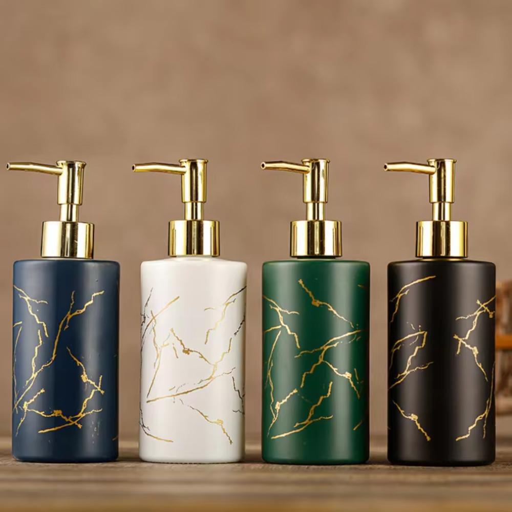 Мраморные бутылки для лосьона для ванны Керамические бутылки для дезинфицирующего средства для рук Новые стеклянные бутылки для эмульсии