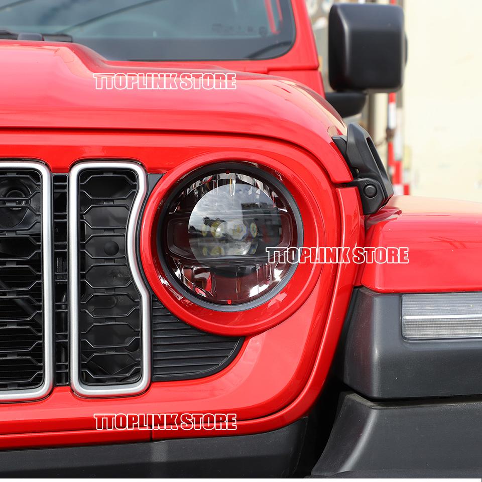 ABS Exterior Front Headlight Decorative Ring Cover for Jeep Wrangler JL 2024 Up Car Accessories