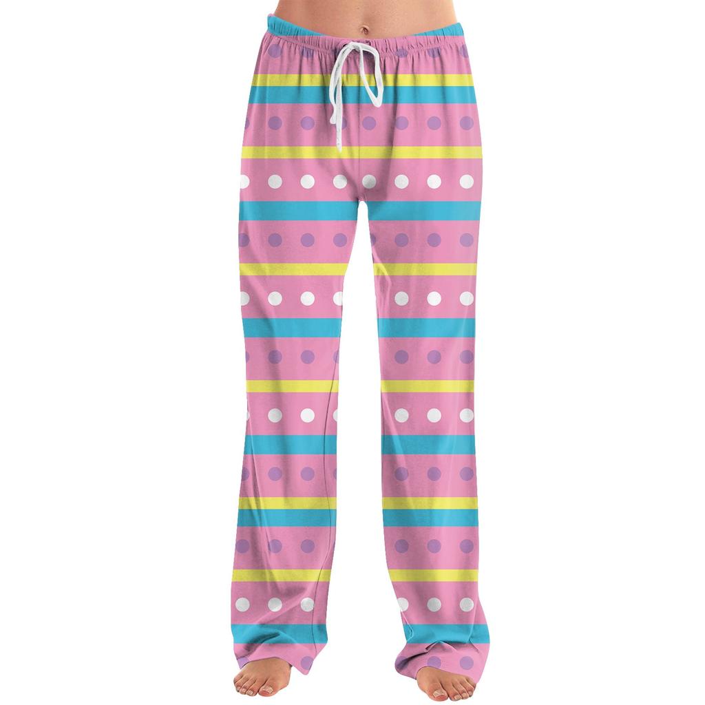 Женские модные свободные повседневные брюки с пасхальным принтом