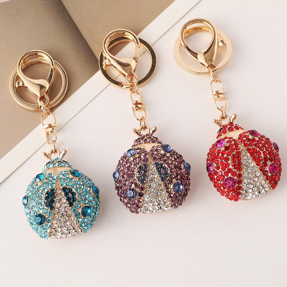 Bag Charm Ladybird Insect Keyring Animal Rhinestone Hanging Pendant  for Women/Men