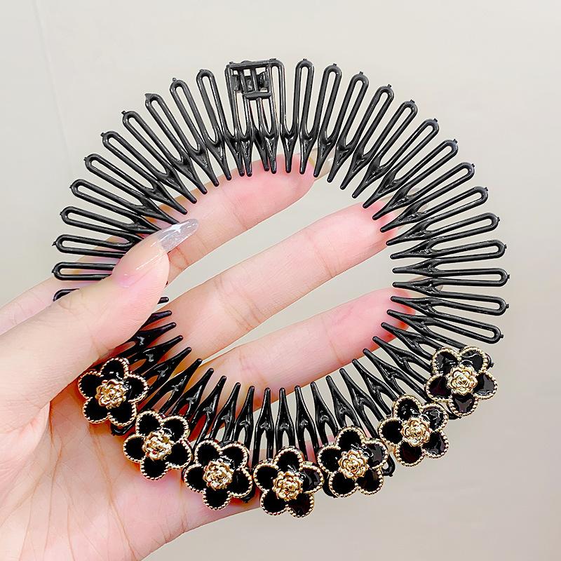 Plastic Full Circle Stretch Flexible Comb Teeth Headband Hair Hoop Band Clip Hairband for Face Washing Fixed Hair Accessories