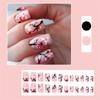 24pcs Elegant Medium Square Faux Nail with Tree Branch Flower Art for Women Nail Art Full Cover Glossy Press On Nail
