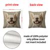 1PC 18x18 Inch with Zipper Closure Throw Pillow Covers No Insert Dog Design Adorable Pillowcase Home Decor Animal Printed