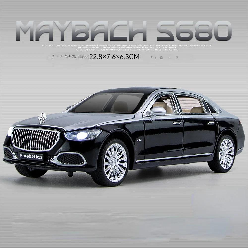 ABAB1 1:24 S680 Luxury Sedan Simulation Diecast Metal Alloy Model Car Sound Light Collection Kids Toy Gift