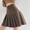 A-line Pleated Skirt for Women Autumn Winter Slim High-waisted Shorts Skirts Vintage Korean Style Plus Size Clothing