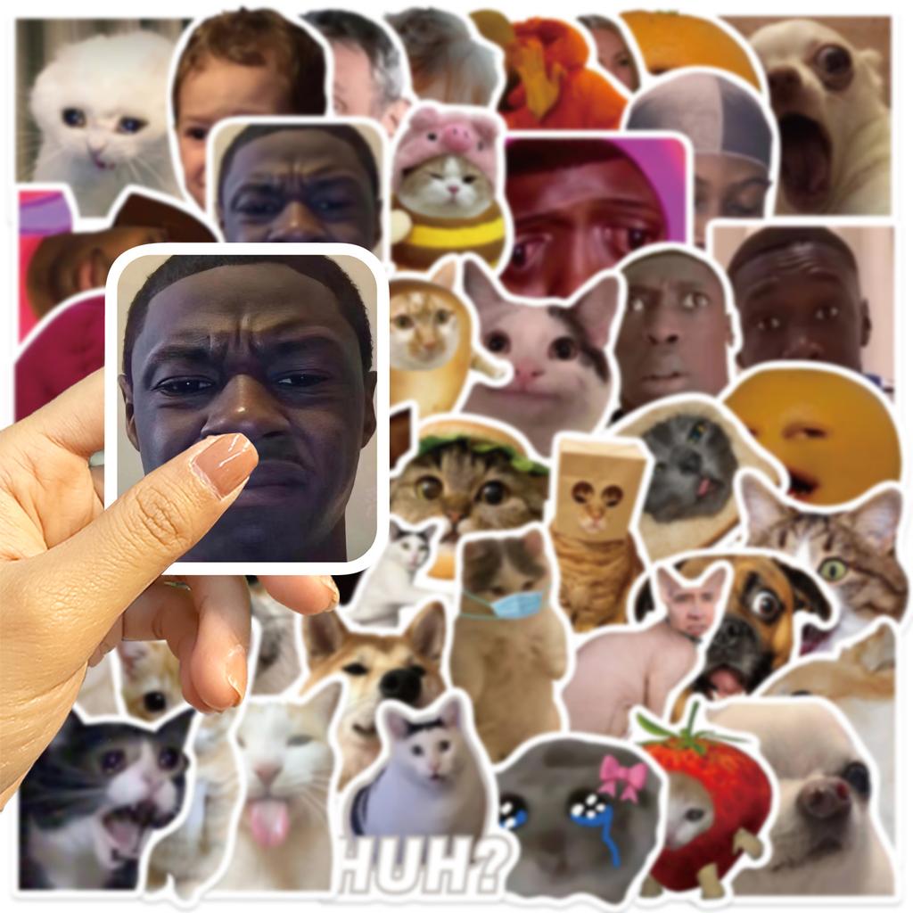 50 Наборов Мультяшных Эмодзи Наклейки МЕМЫ Гитара Блокнот Чемодан DIY Водонепроницаемые Наклейки