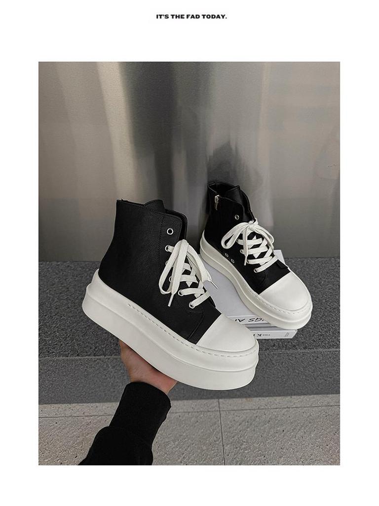 2024 Осень/Зима Унисекс Тренд Высокие Кроссовки на Толстой Подошве для Уличных Танцев и Скейтбординга (18456-J)