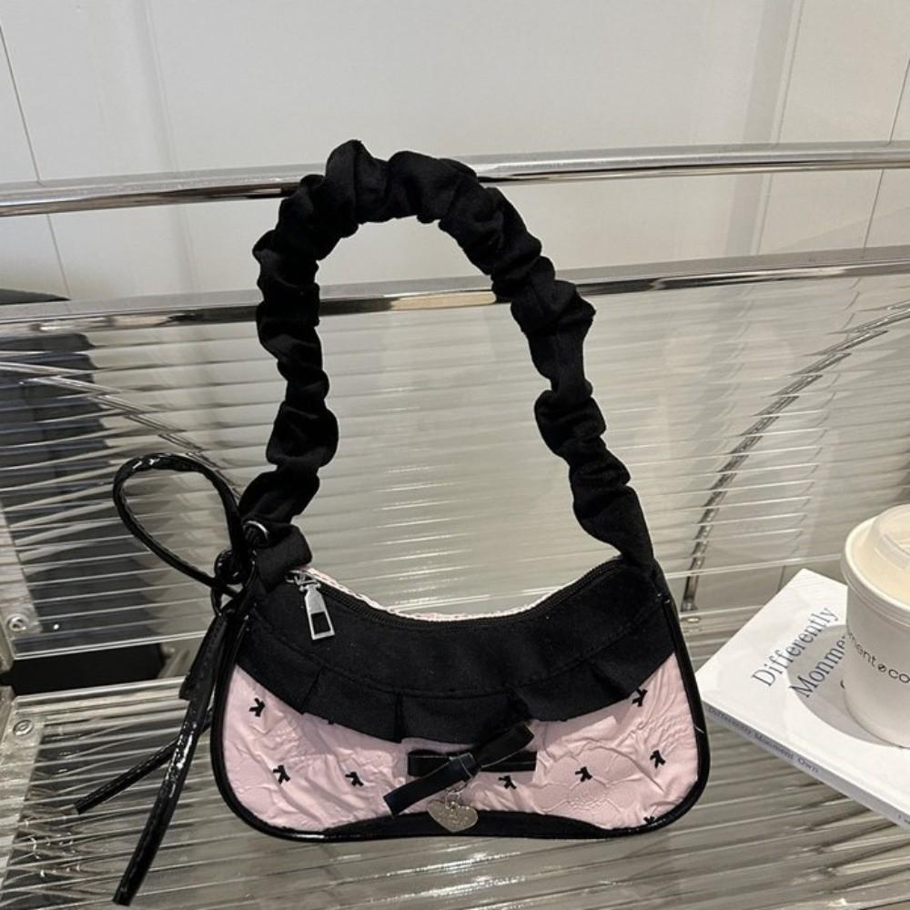 Korean Style Bow Shoulder Bag Leisure Crossbody Bag Lovely Underarm Handbag Travel