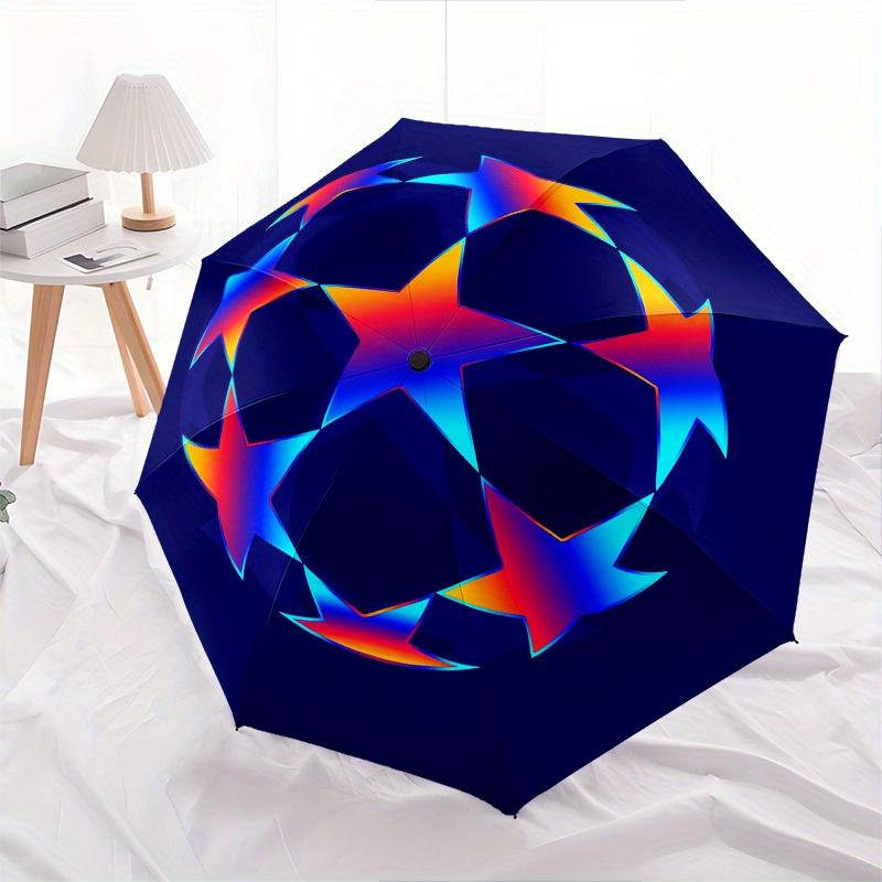 1pc Soccer Ball Design Umbrella with Plastic Handle,Suitable for All Seasons Home Travel Outdoor UmbrellaM1140