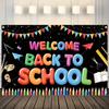 2D Flat Banner - Oversized Welcome Back To School Banner with Vibrant Classroom Decor
